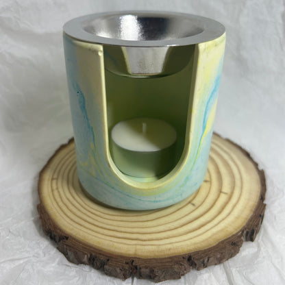 Quemador verde agua y amarillo